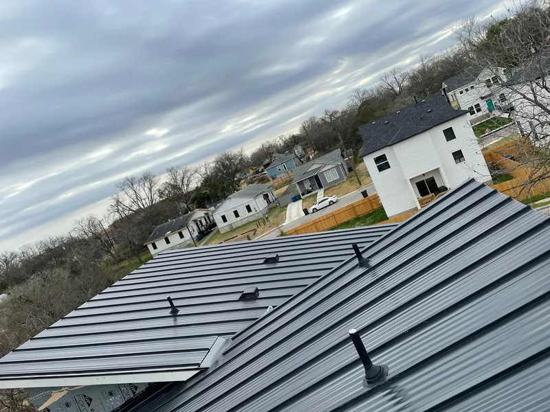 Standing seam metal roof panels with vents for Skylight Repair in Douglas